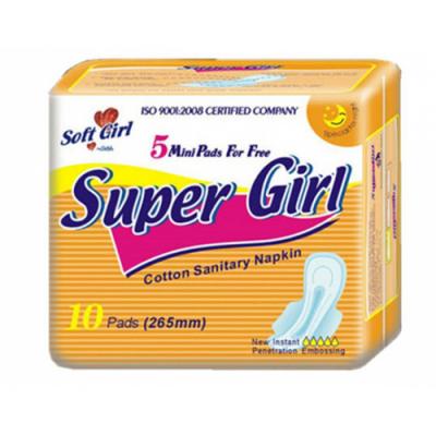 Venta caliente Super Comforable Super Girl Disposable Sanitary Napkins