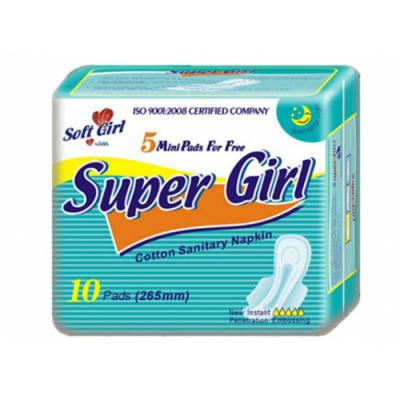 Mejor calidad New Style Cotton Lady Sanitary Pads